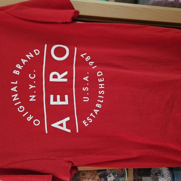 Aeropostale Red Short Sleeve Tee Casual Style - Picture 1 of 1